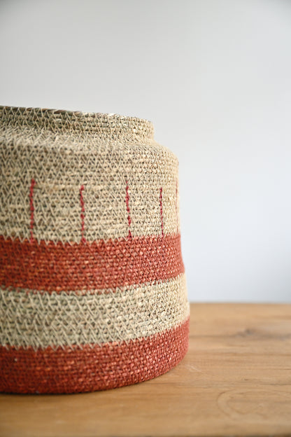 Zouk Woven Basket with Thick Stripes