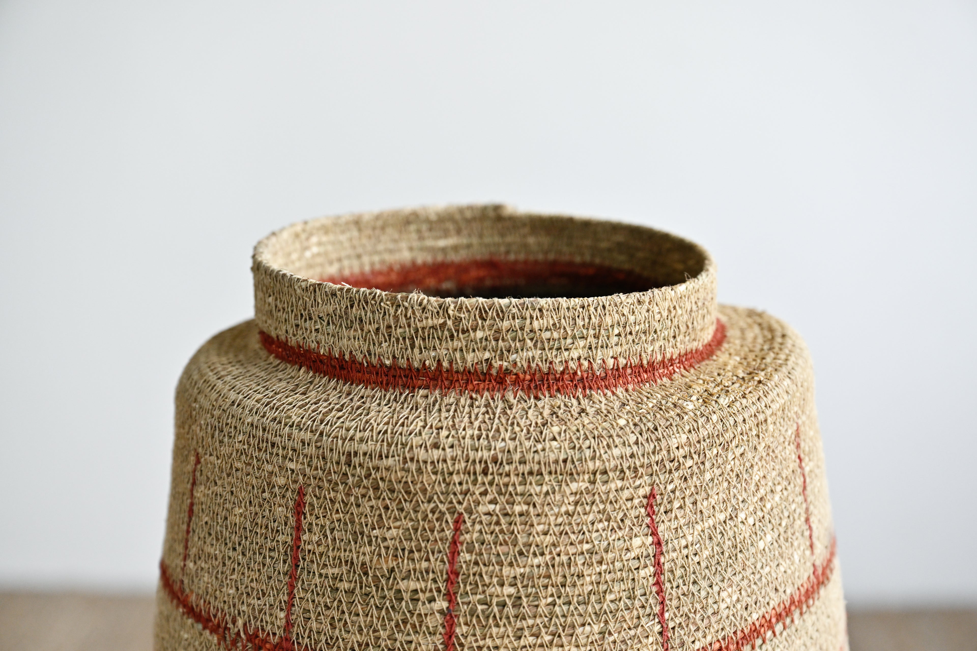 Zouk Woven Basket with Thick Stripes