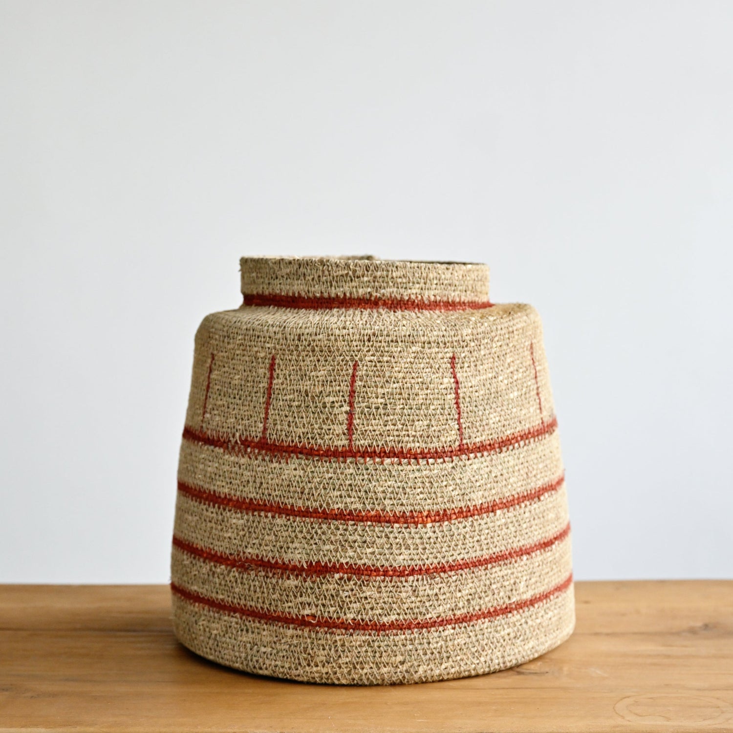 Zouk Woven Basket with Thin Stripes