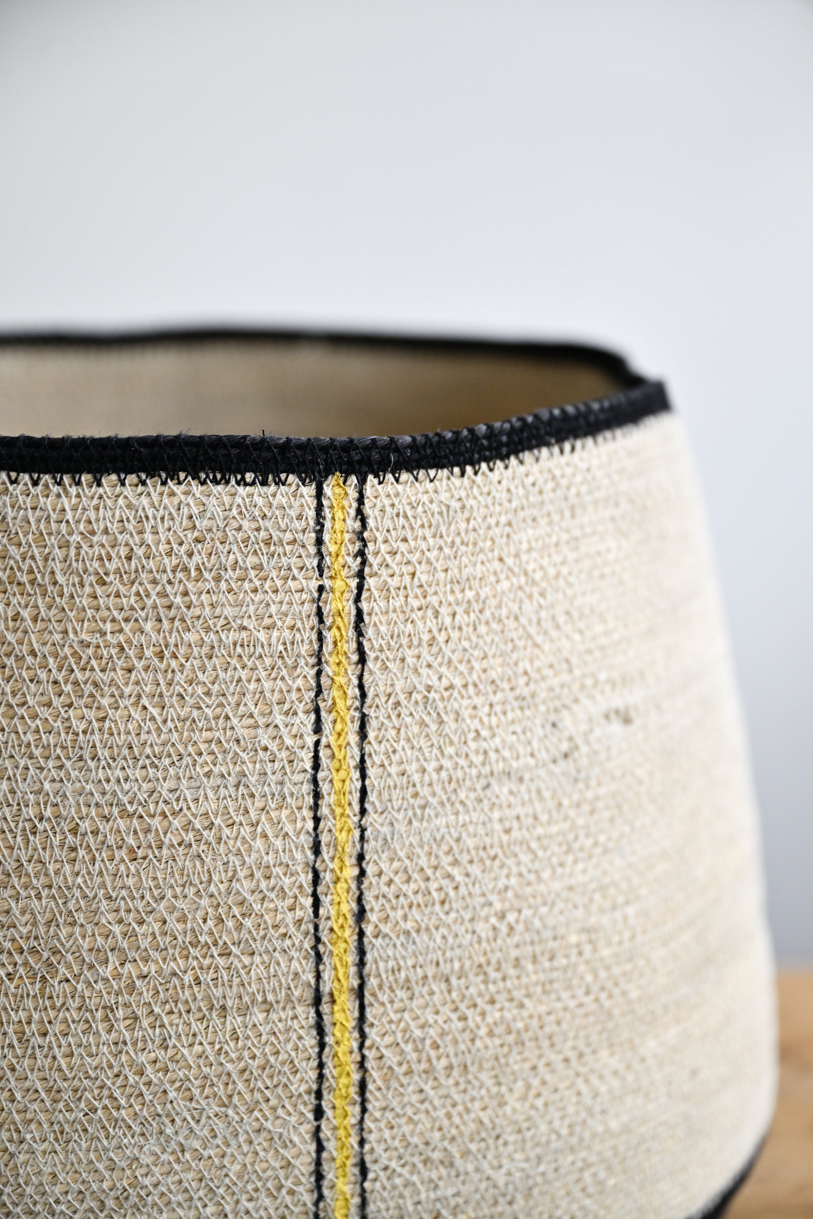 Lavasa Woven Basket with Yellow Stripes