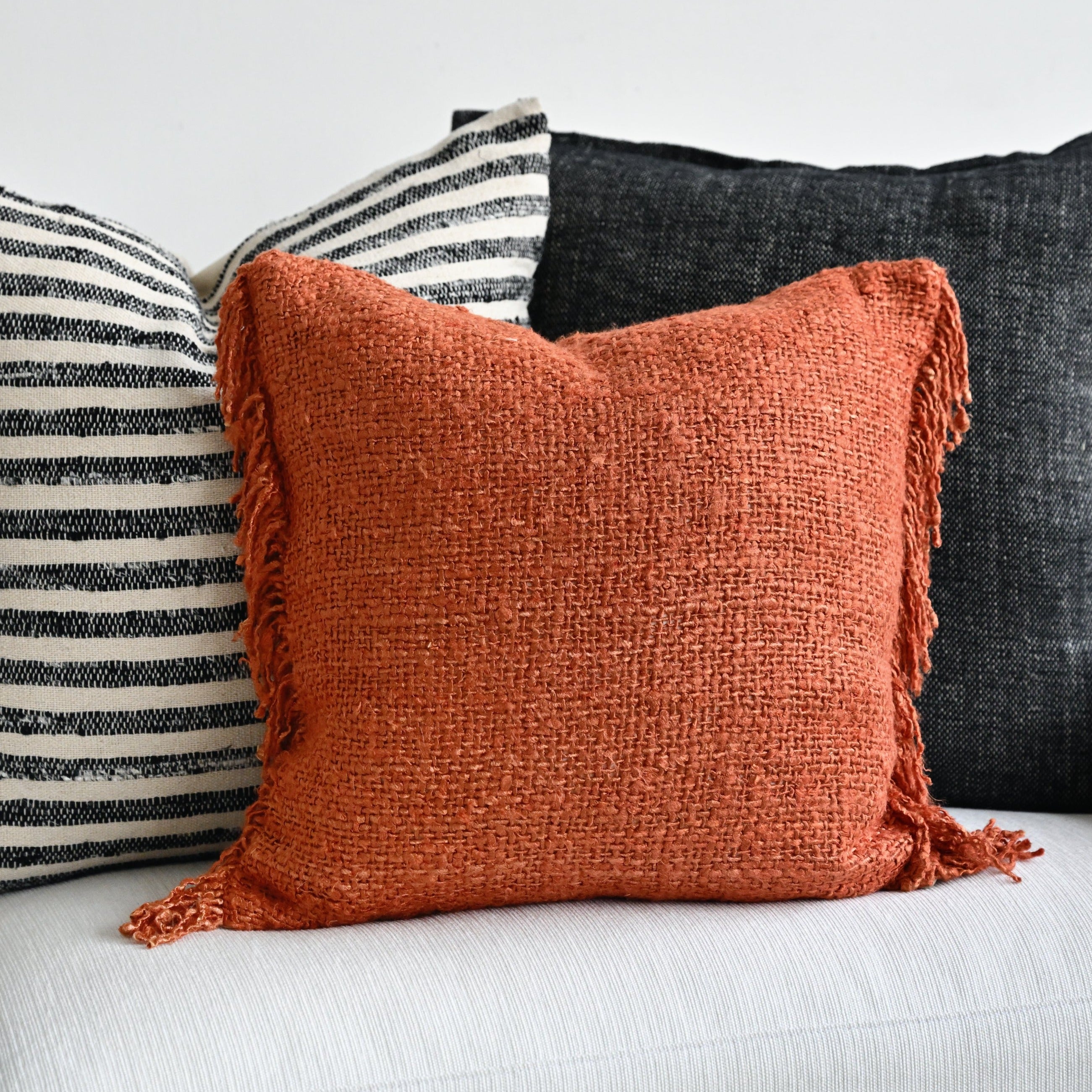 Ahaan Burnt Orange Cushion Cover