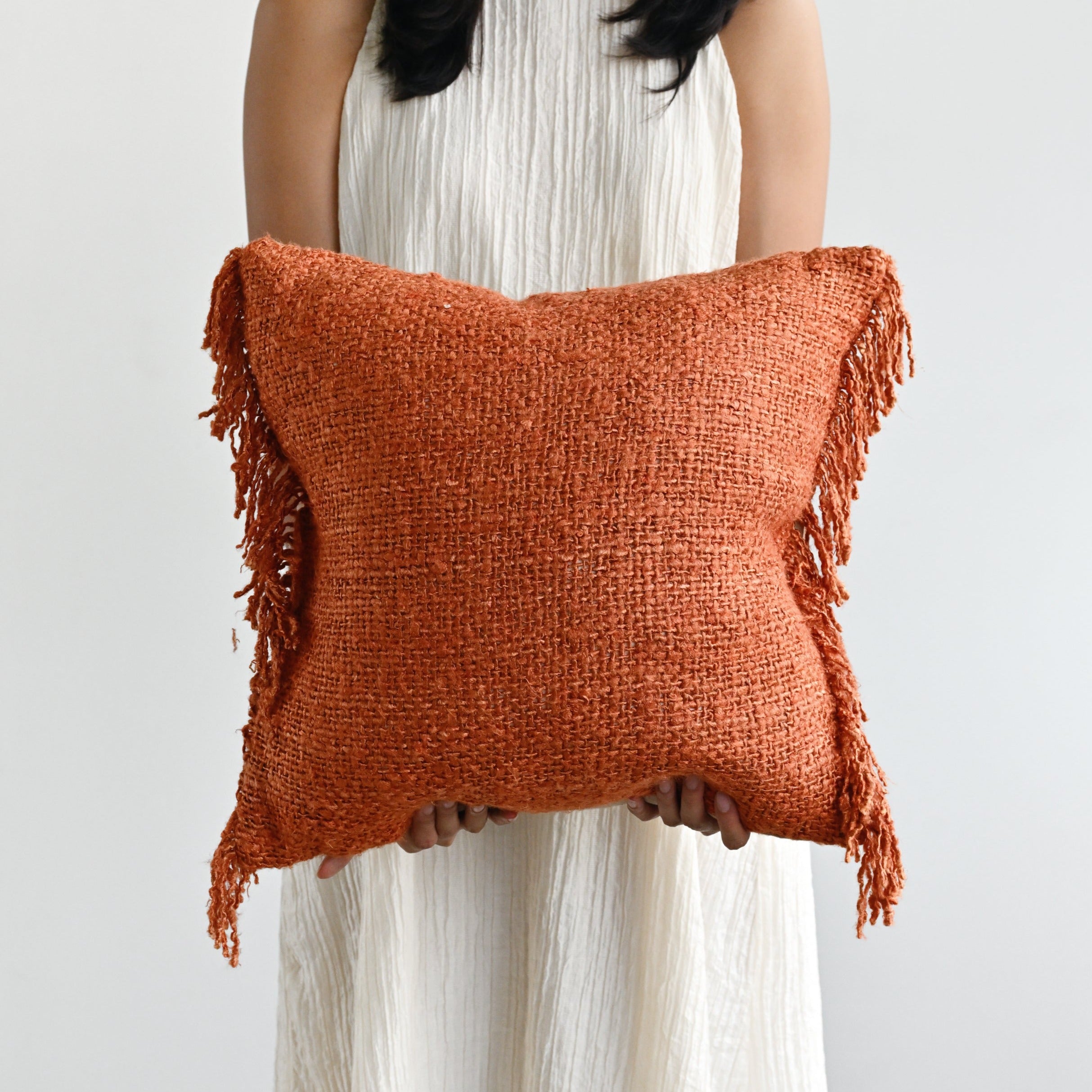 Ahaan Burnt Orange Cushion Cover