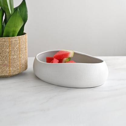 Bisque Oval Bowl White