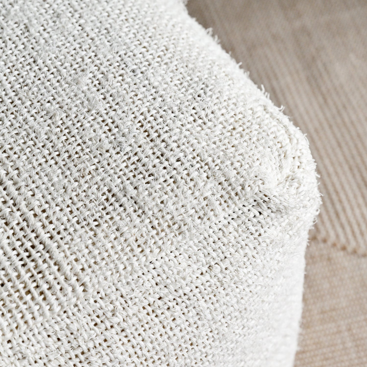 Hari Recycled Linen Pouf