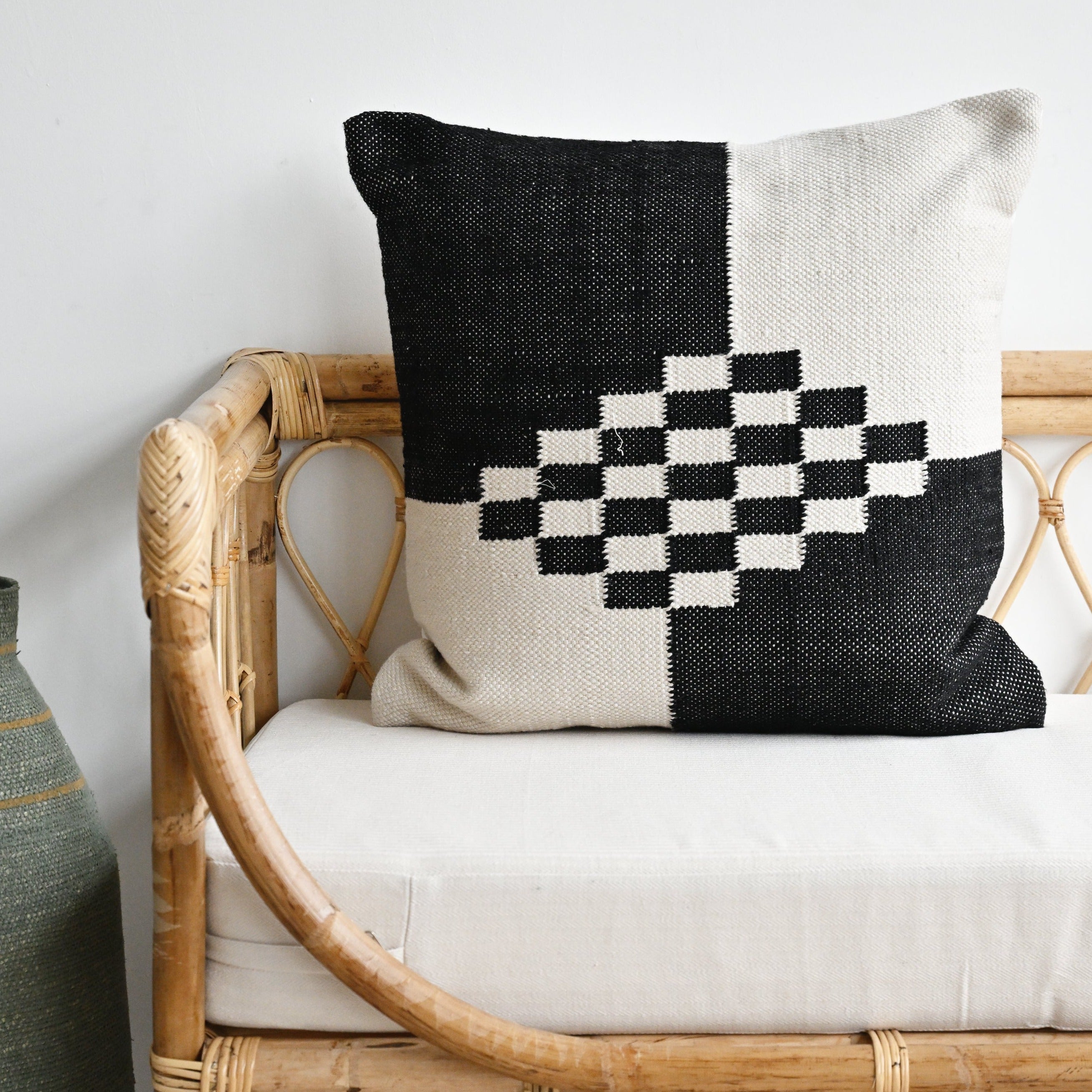 Checkered Indoor Outdoor Handwoven Cushion