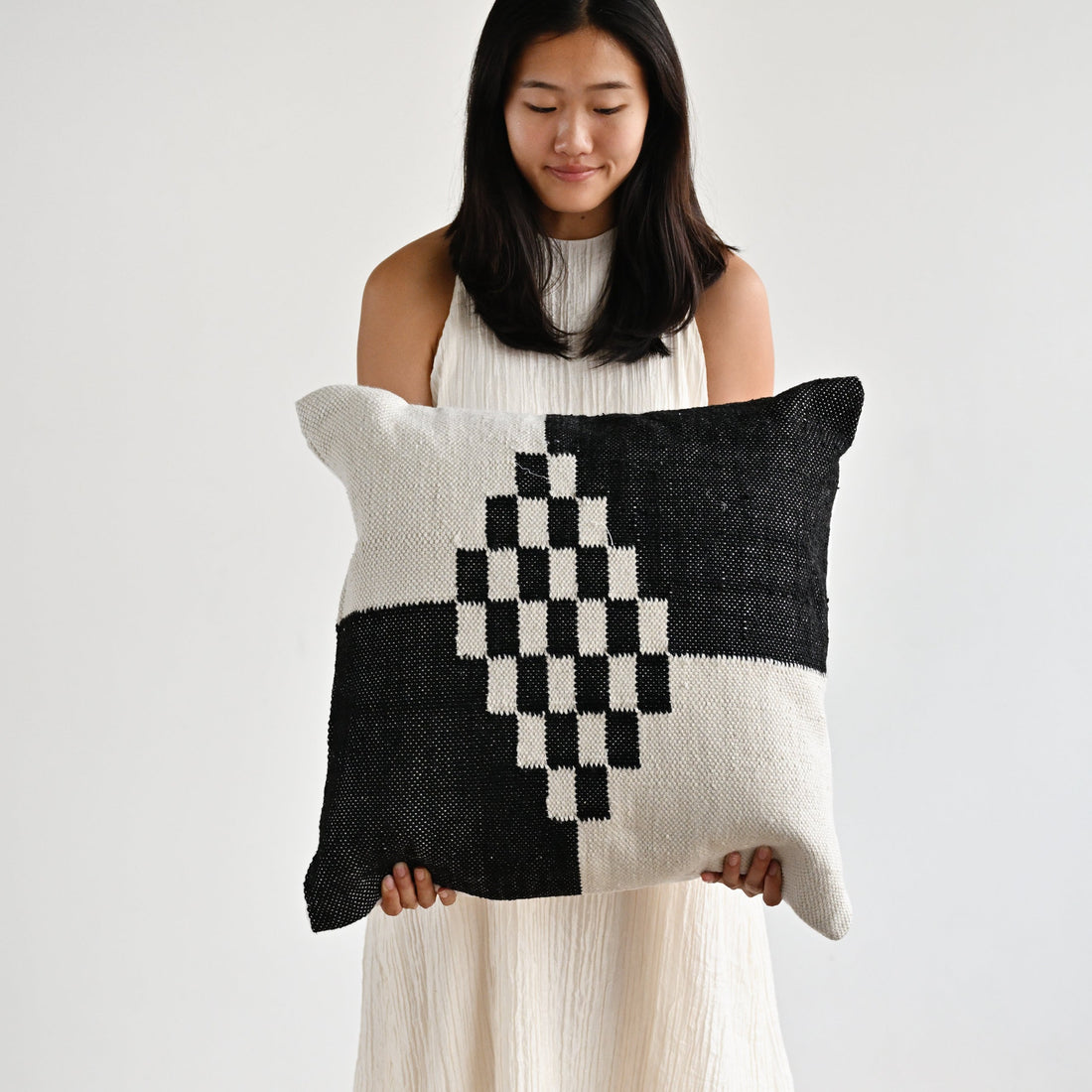 Checkered Indoor Outdoor Handwoven Cushion