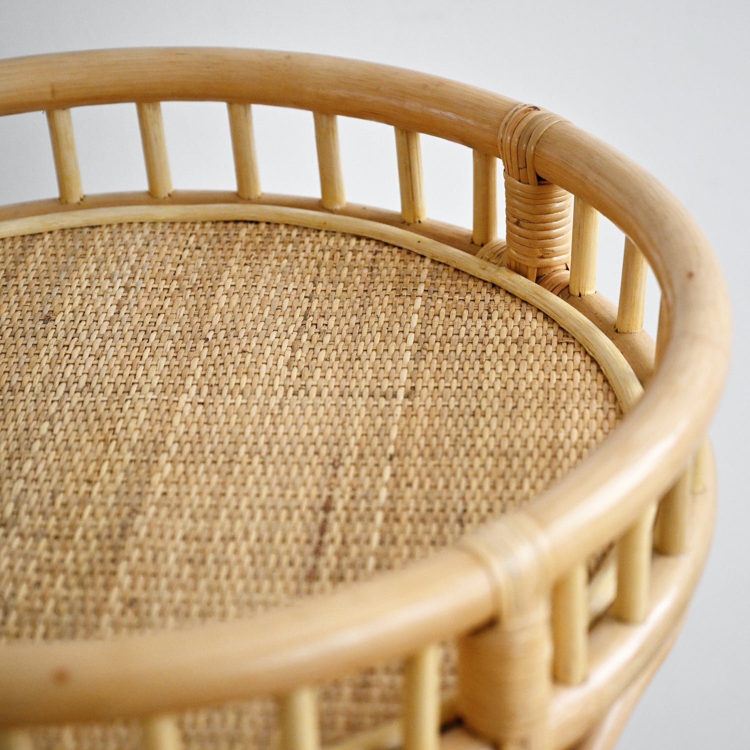 Sunshine Round Rattan Bar Cart - Natural