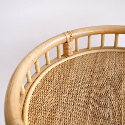 Sunshine Round Rattan Bar Cart - Natural