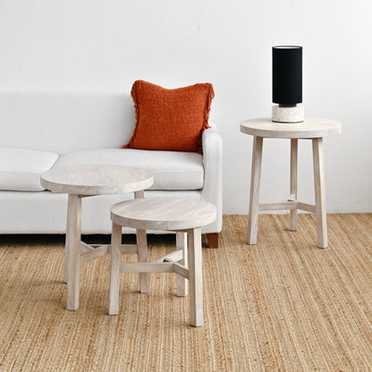 Kasan Side Table - White Wash