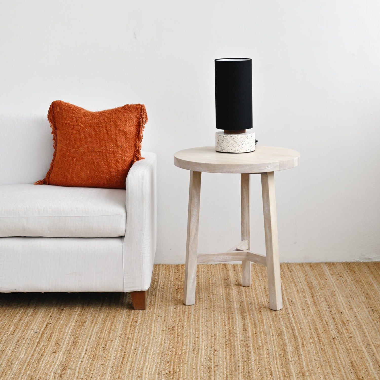 Kasan Side Table - White Wash