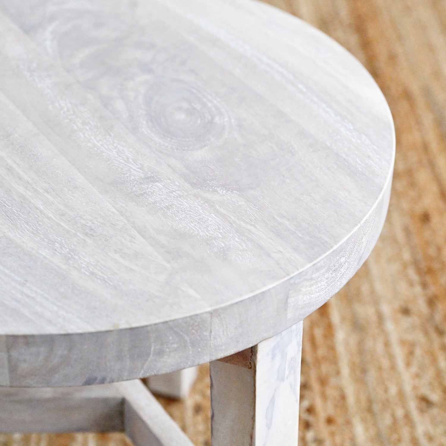 Kasan Side Table - White Wash