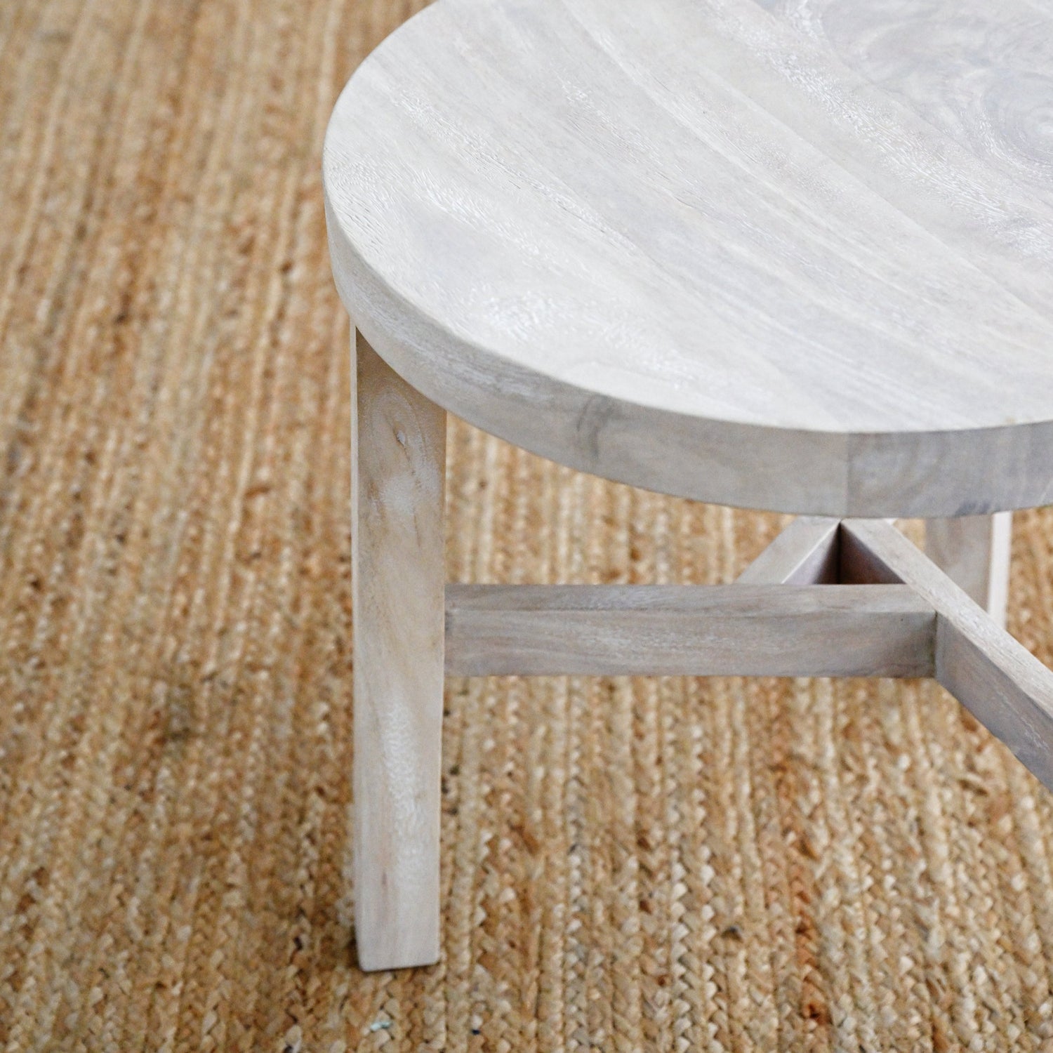 Kasan Side Table - White Wash