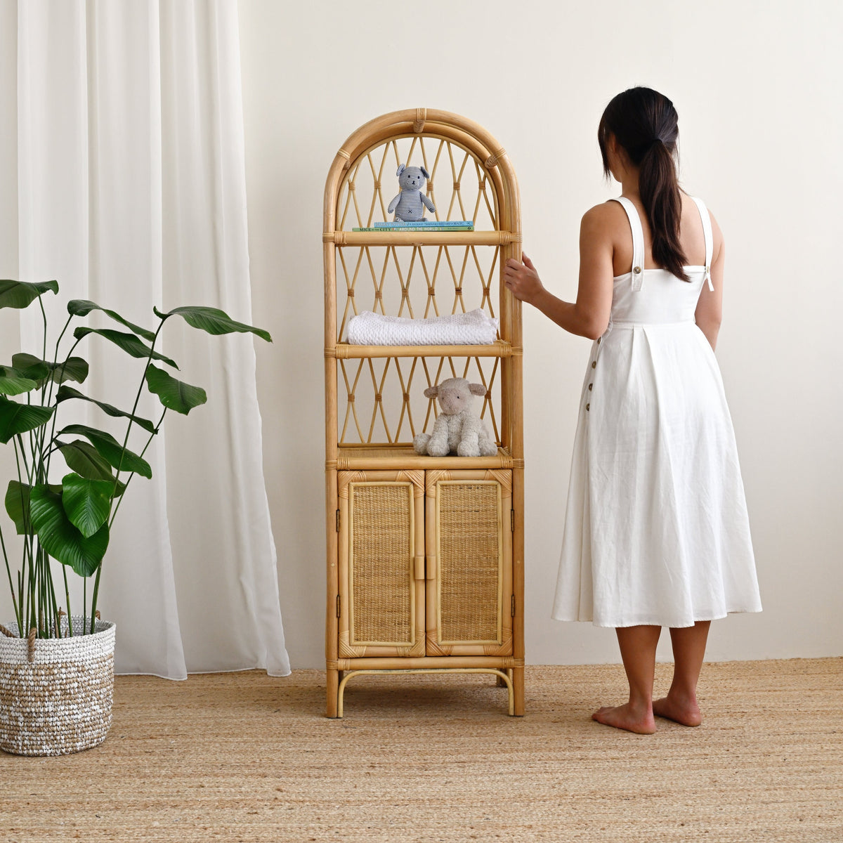 Compact Rattan Arched Bookshelf | Stylish Storage, Singapore – Island ...