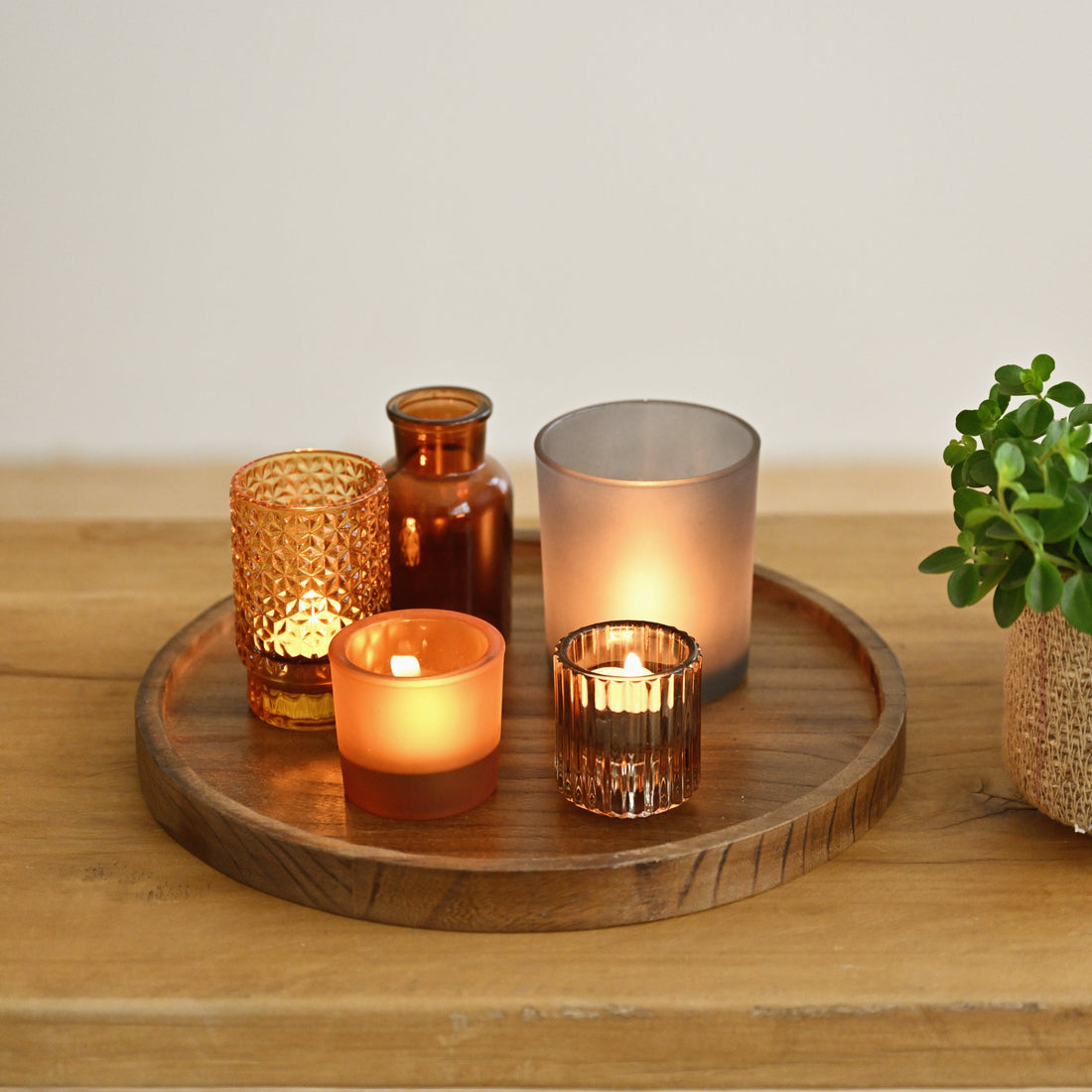 Sanga Tray Votive Brown