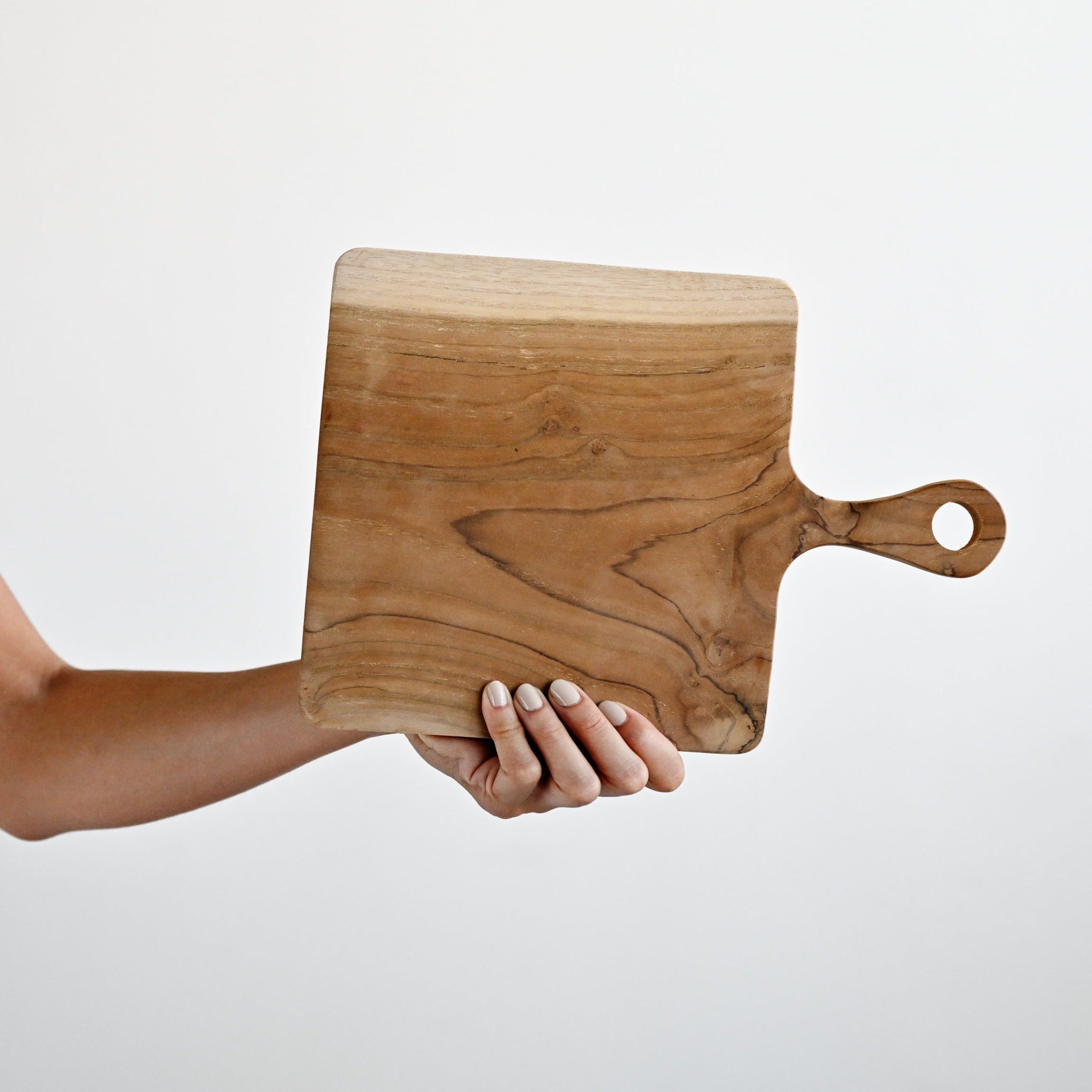 Teak Plate with Handle