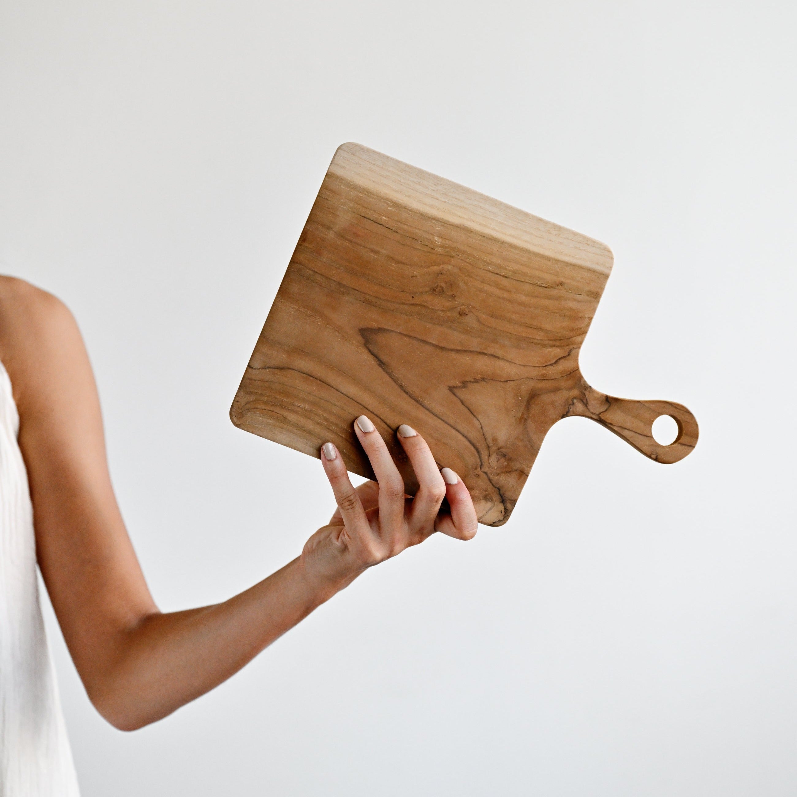 Teak Plate with Handle