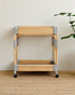 Isola Rattan Bar Cart - White and Grey