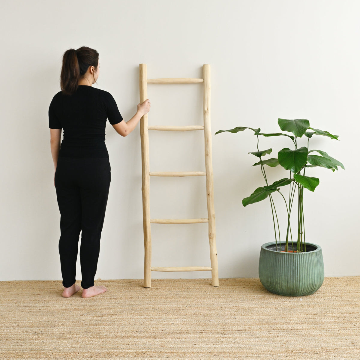 Natural Ladder Natural Teak Ladder – Island Living