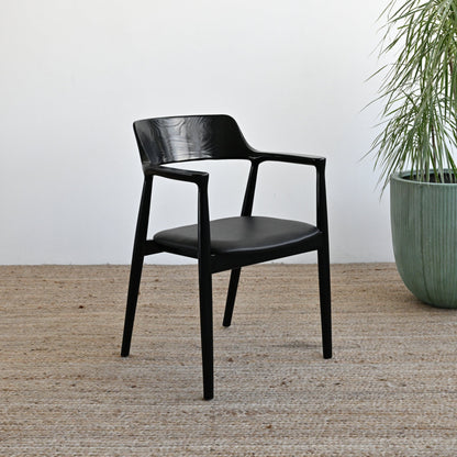 Kennedy Dining Chair With Black Frame and Seat