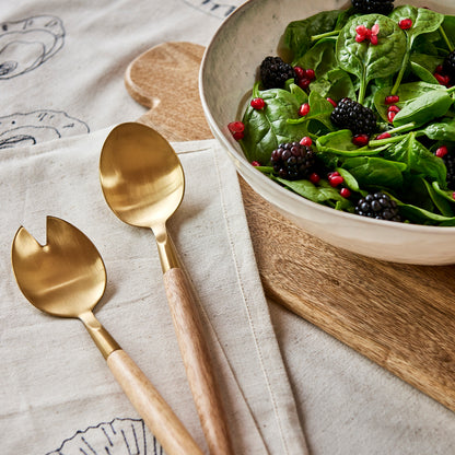 Alto Salad Servers Set - Gold