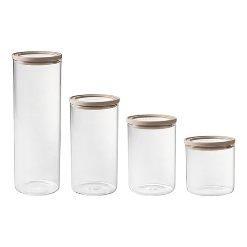 Store Round Canisters Almond - Set of 4