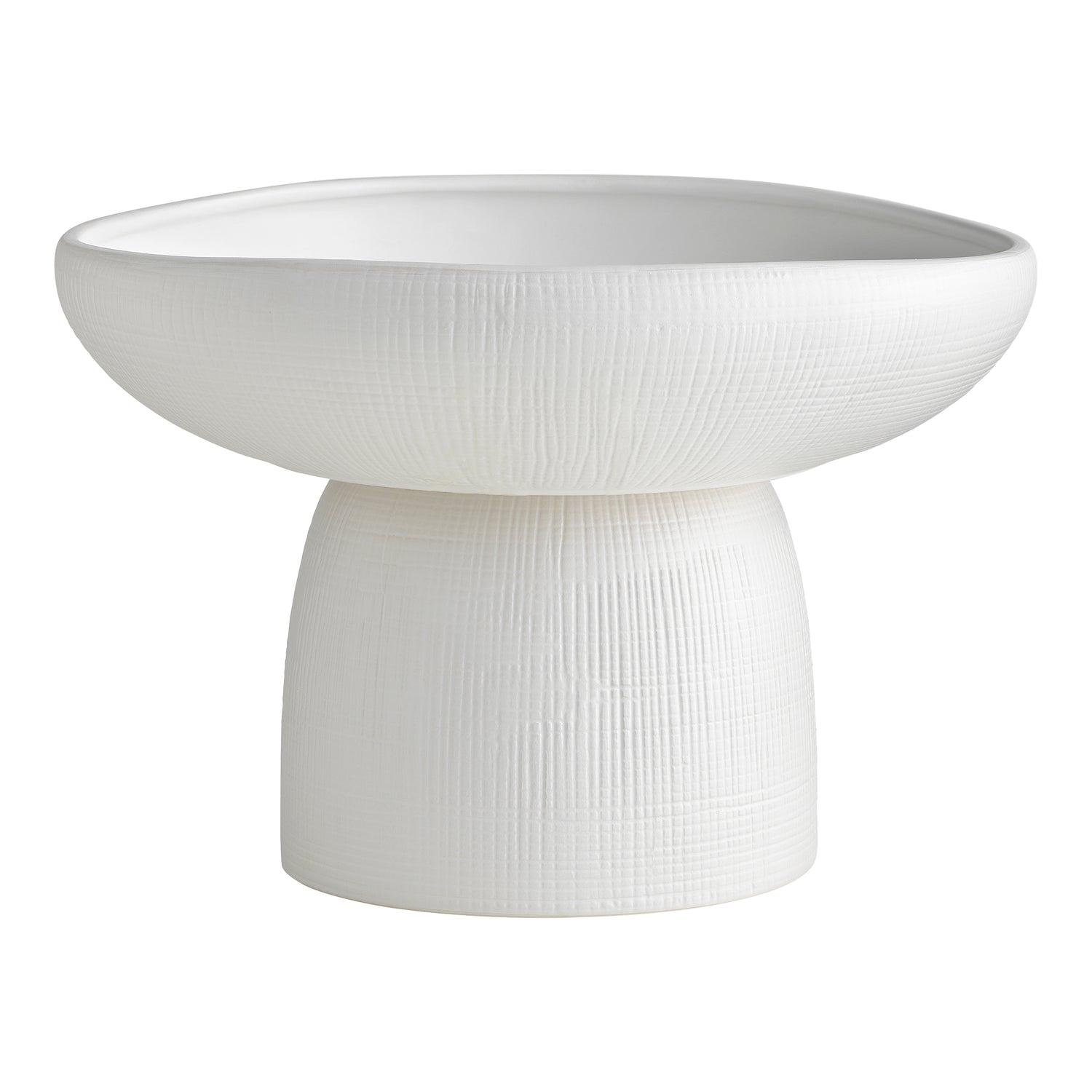 Bisque Large Footed Bowl White