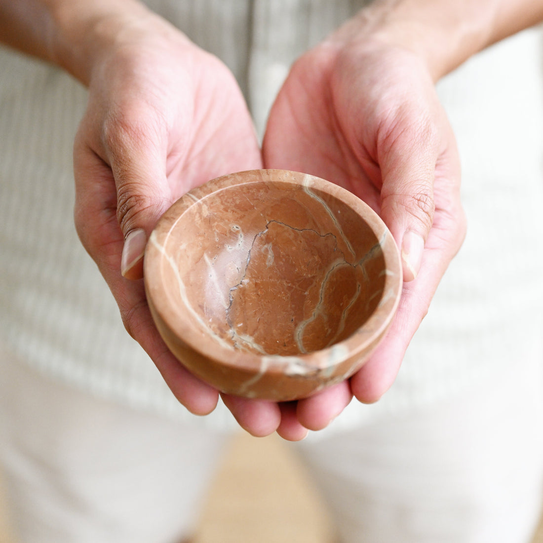 Earth Red Marble Round Bowl - 9cm