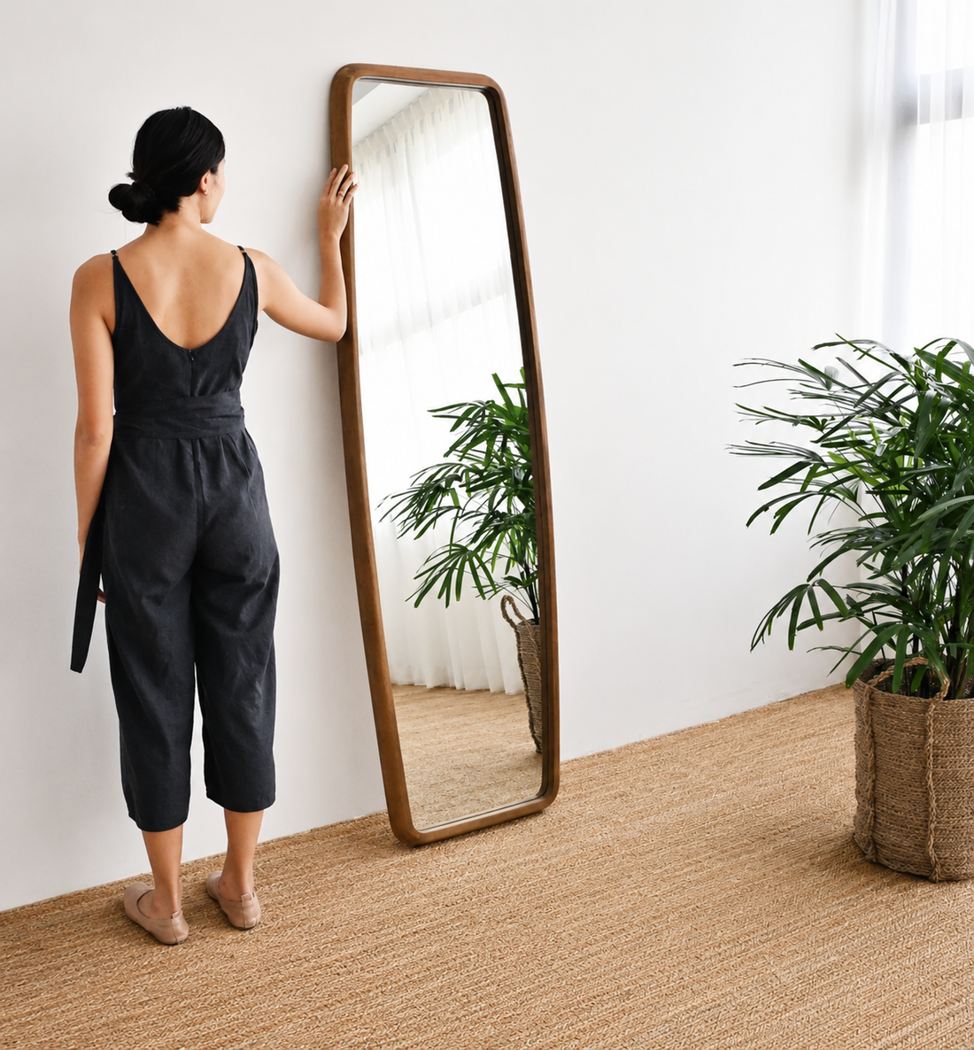 Exotic Wood Mirror - Natural - 60cm x 200cm