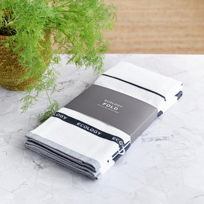 Fold Tea Towel Slate 50cm x 75cm - Set of 3