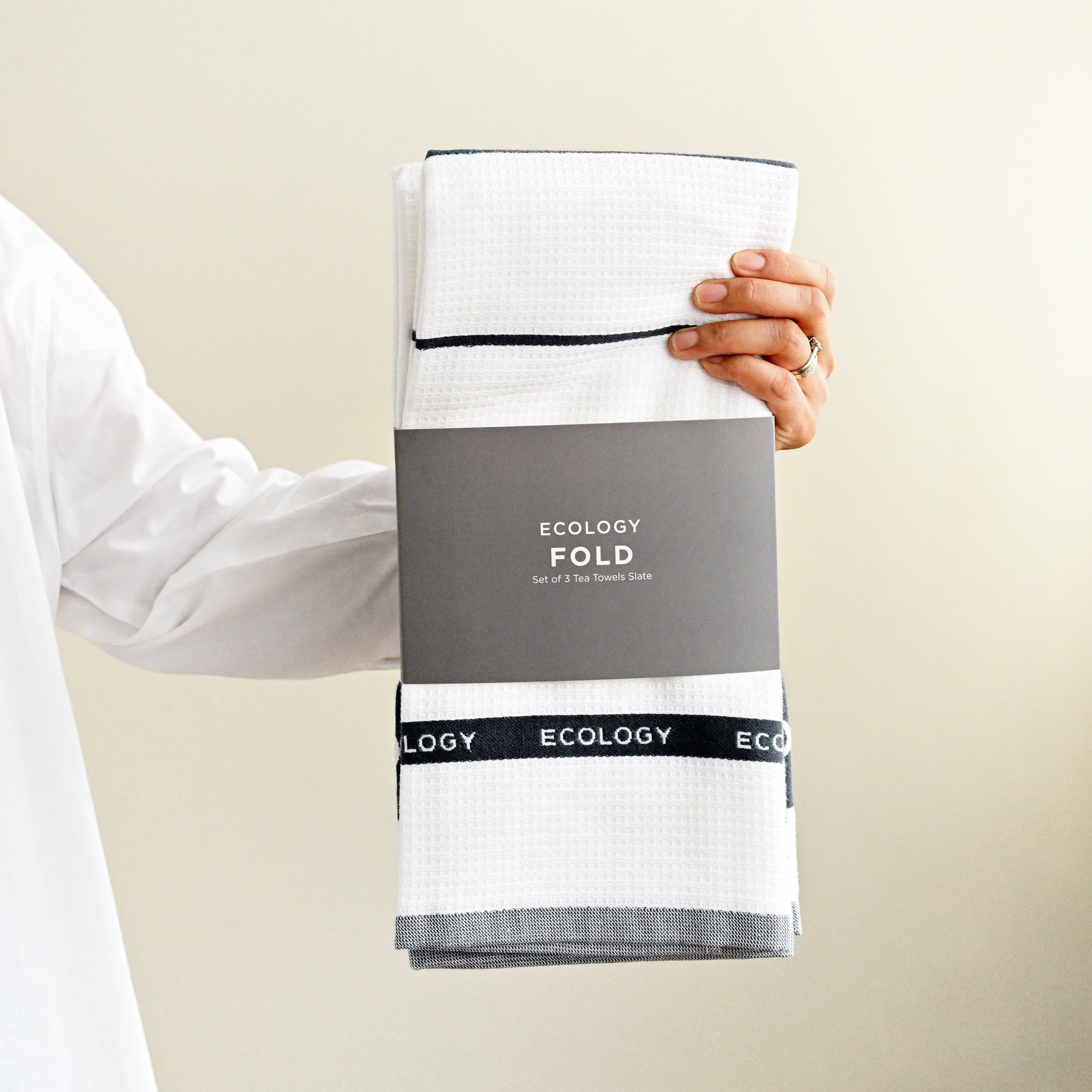 Fold Tea Towel Slate 50cm x 75cm - Set of 3 1