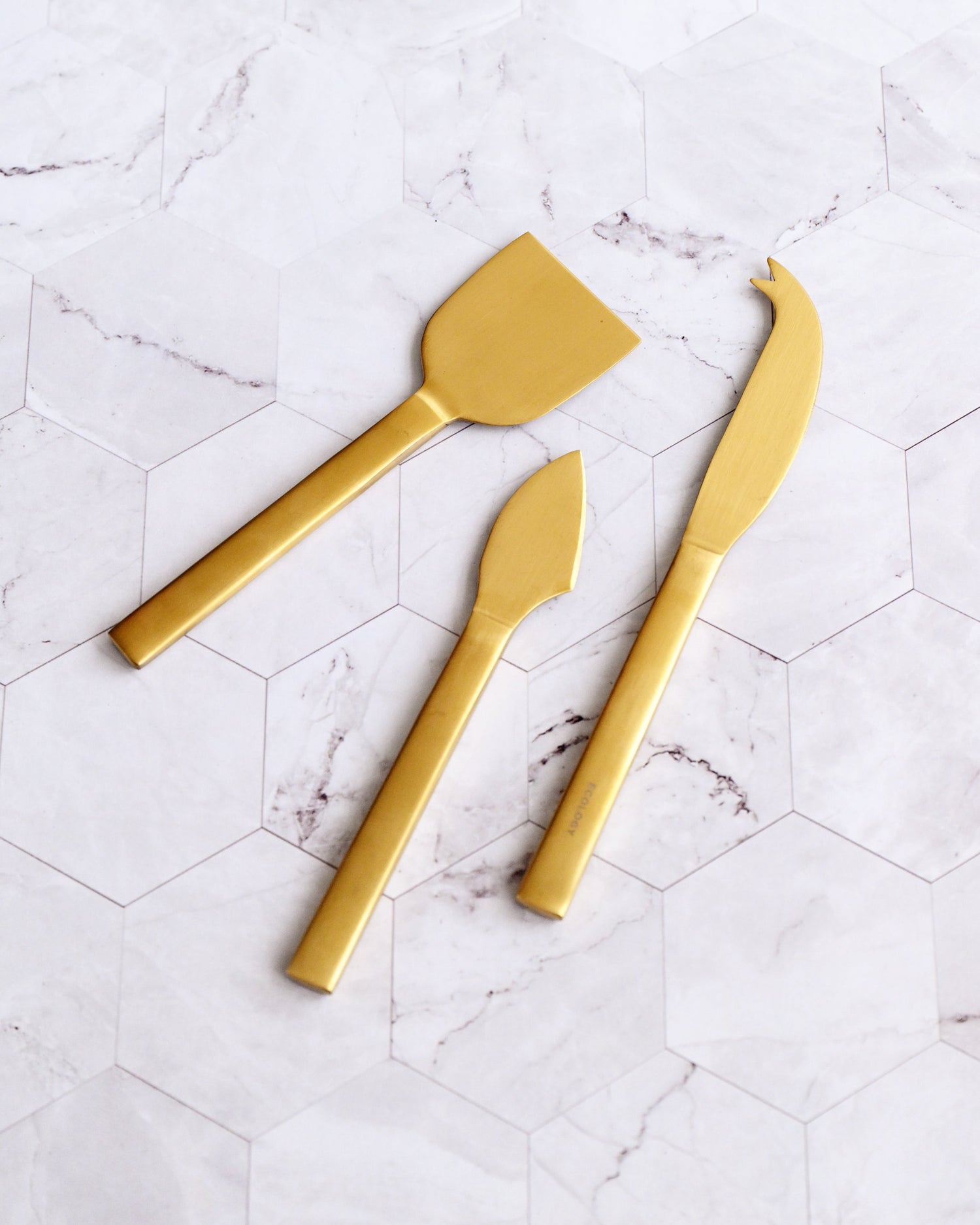 Forge 3pc Cheese Set - Matte Gold 1