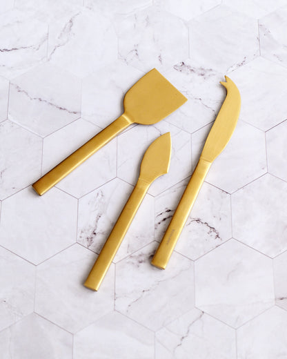 Forge 3pc Cheese Set - Matte Gold 1