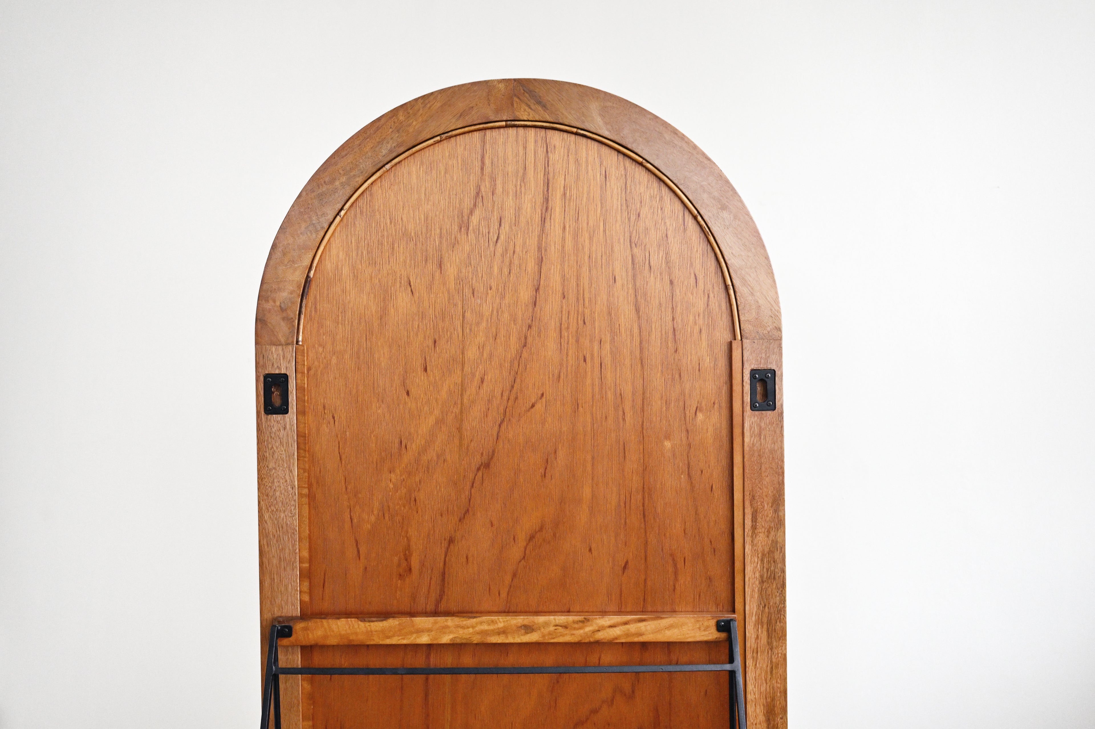 Wooden archway with a white background
