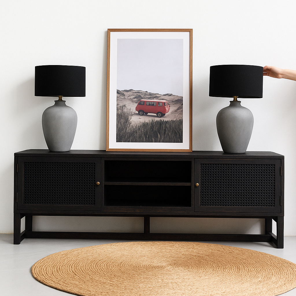 Gili TV Console 180cm - Rustic Black