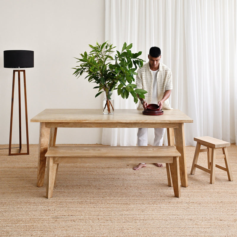 Gili Dining Table and bench Natural