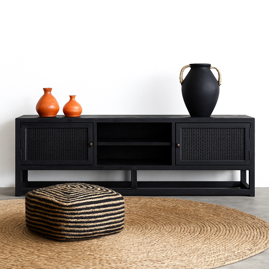 Gili TV Console 180cm - Rustic Black