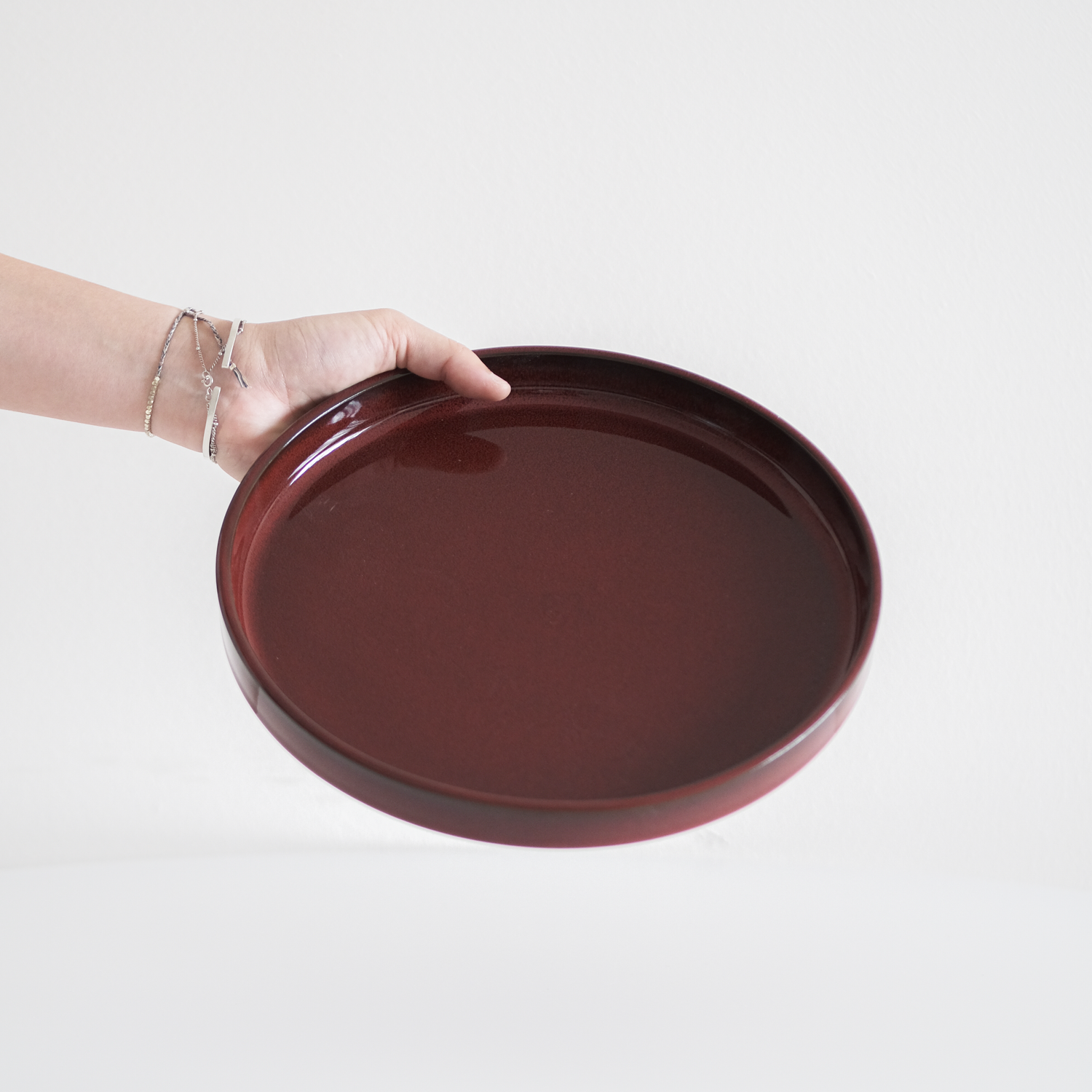 Glossy Garnet Red Straight Edge