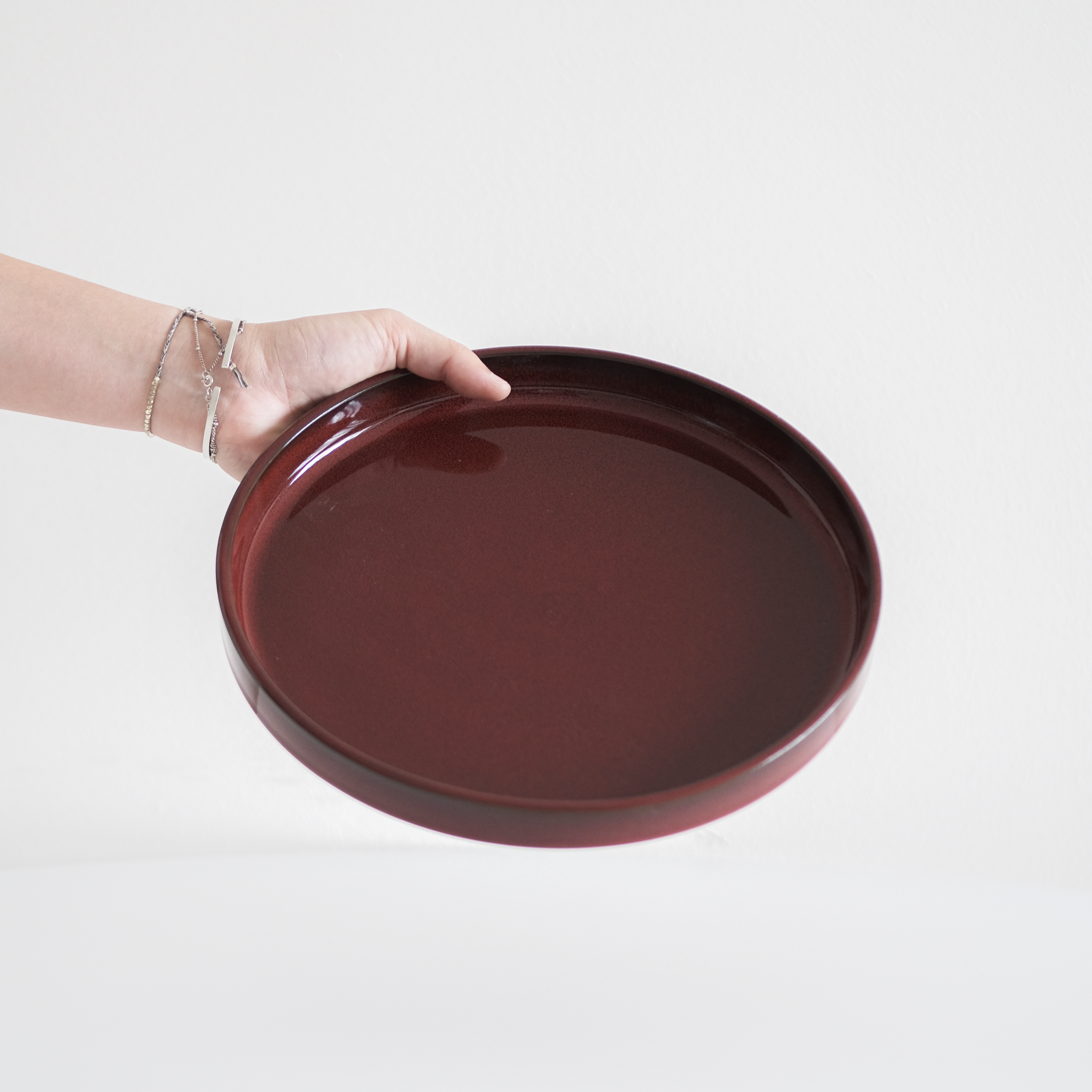 Glossy Garnet Red Straight Edge