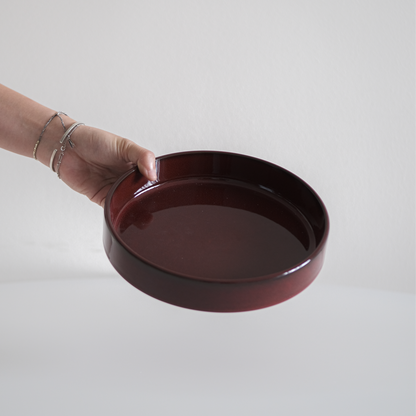 Glossy Garnet Red Straight Edge
