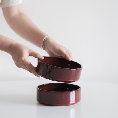 Glossy Garnet Red Straight Edge