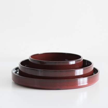 Glossy Garnet Red Straight Edge