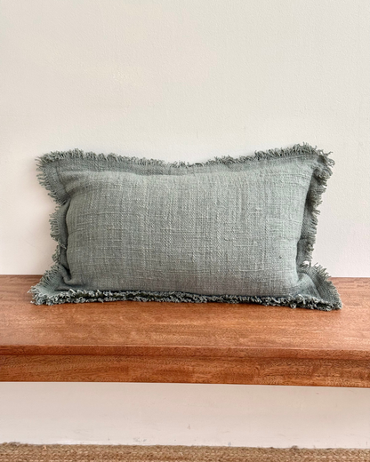 Green Olive Amara Plain Cushion Cover - 60 x 35 cm