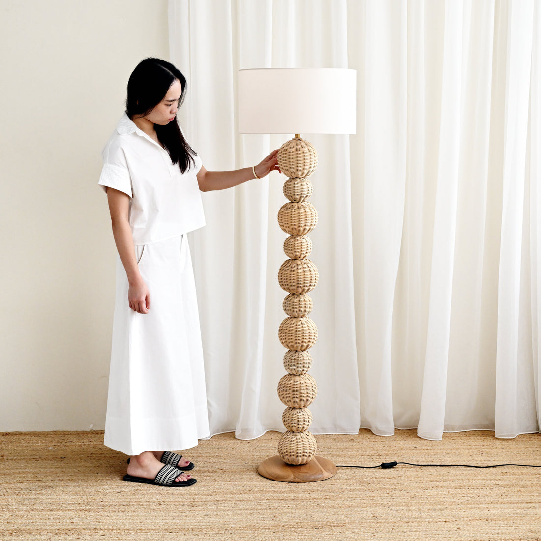Jaimie Rattan Standing Lamp