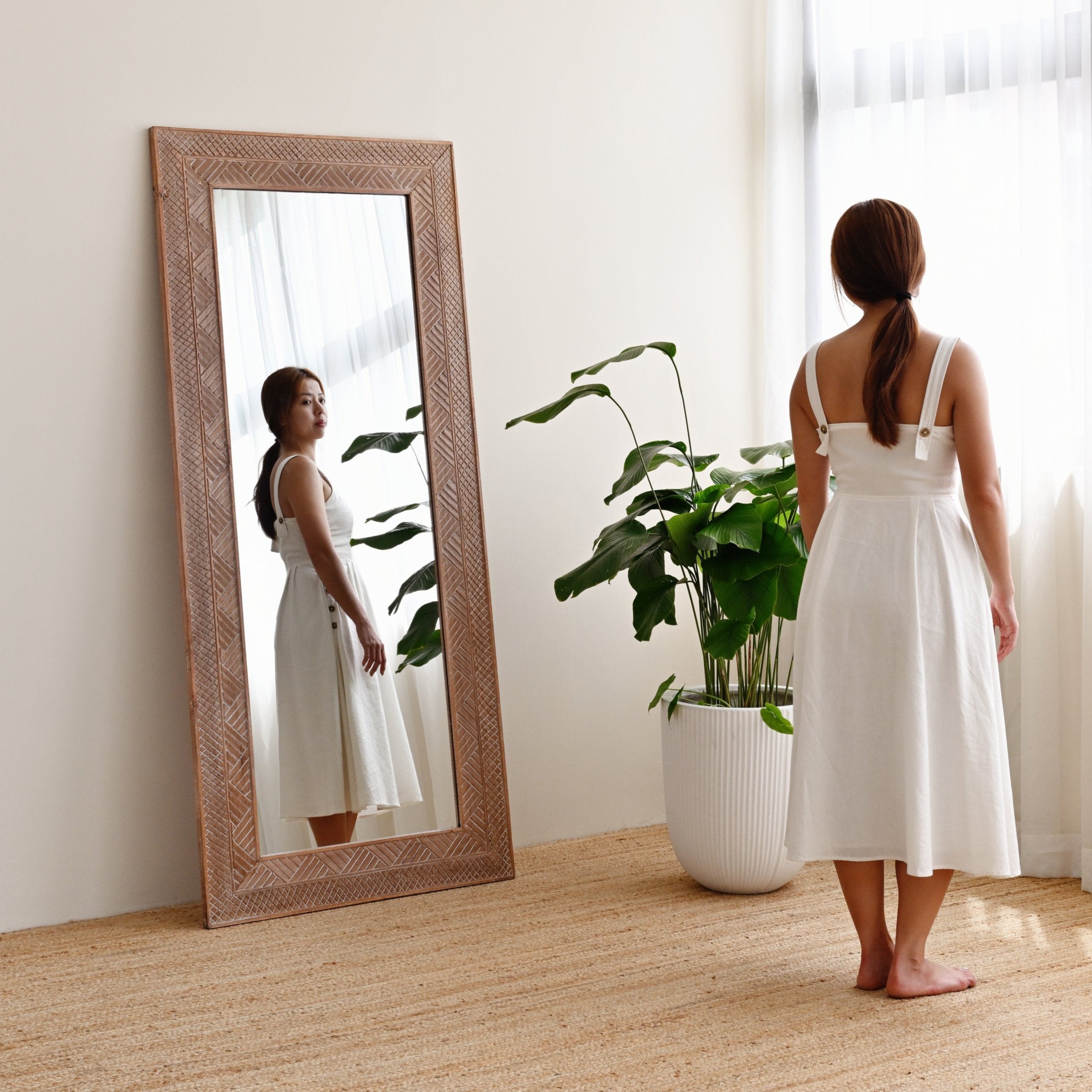 Manado Natural Carved Mirror - 80cm x 180cm