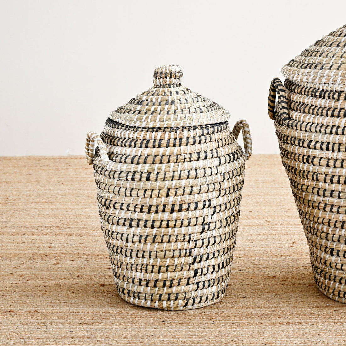Motka Striped Basket - Black Natural 1