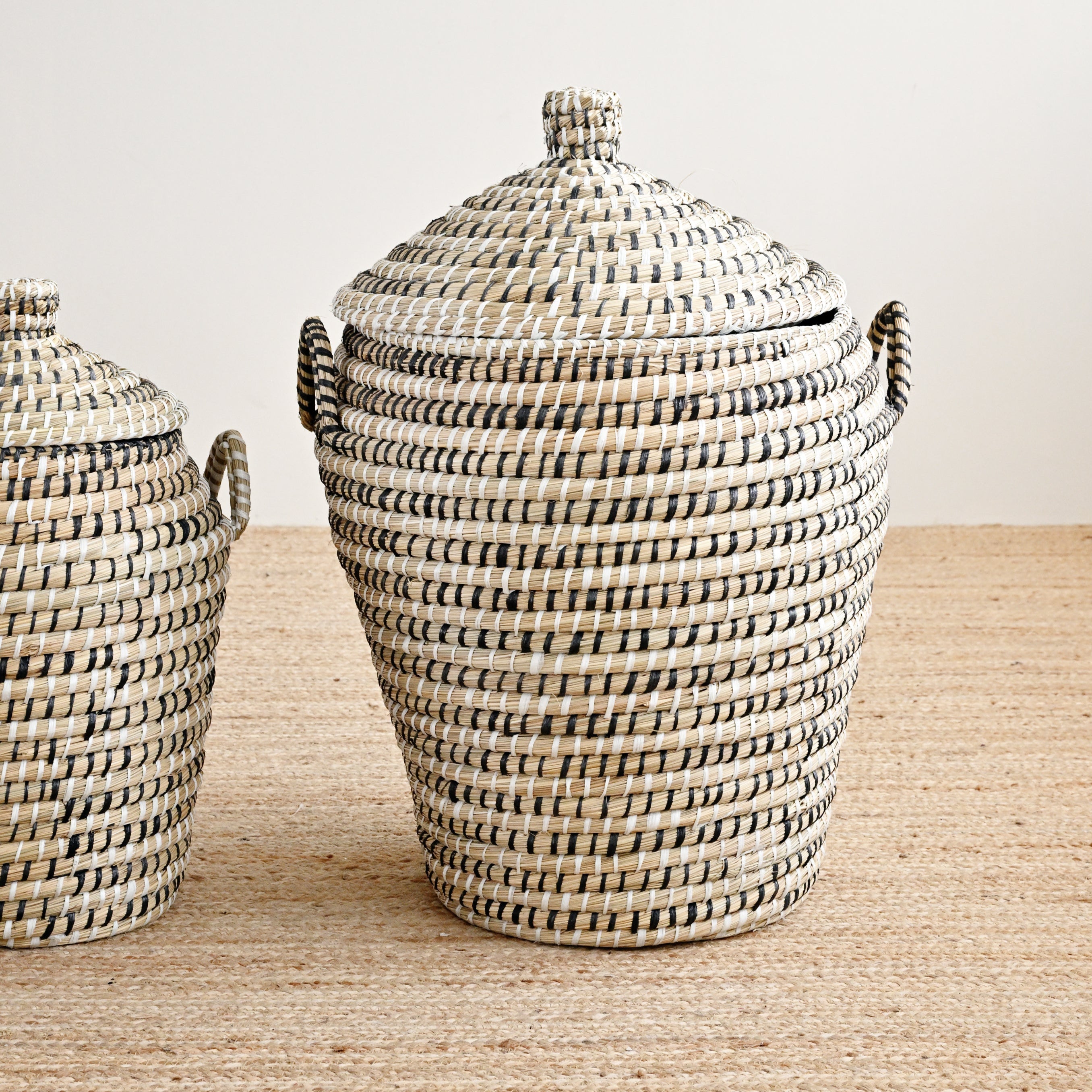 Motka Striped Basket - Black Natural 5