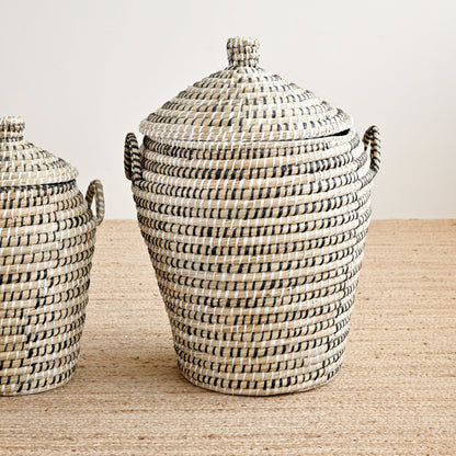 Motka Striped Basket - Black Natural 5