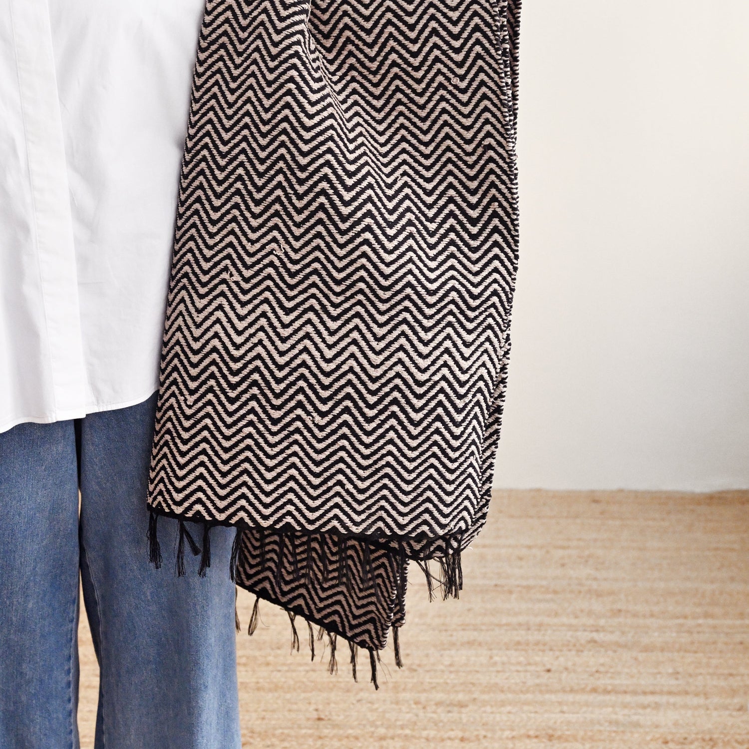 Natural Black Floor Runner