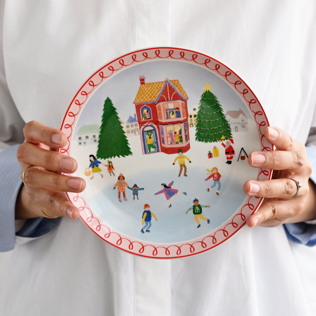 Night Before Side Plate Ice Skating - 20cm