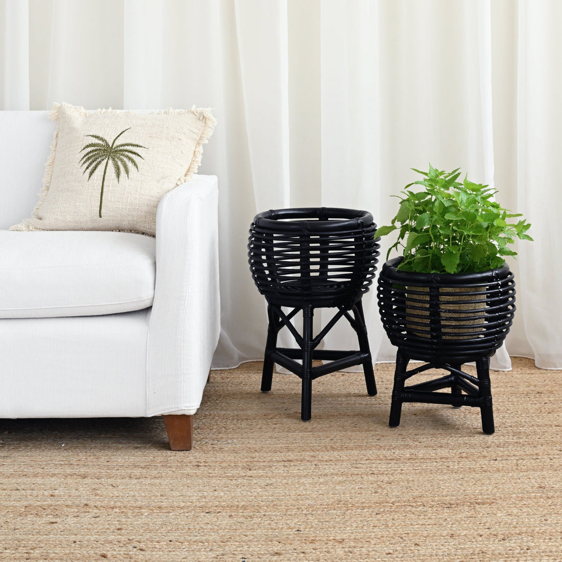 Nongphu Rattan Planter - Black